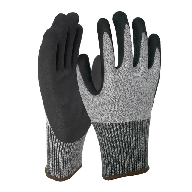 Hot Products Nitrile Frosted Coated Gloves HPPE Cut Resistant Work Safety Gloves For Glass Processing