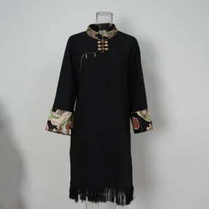 New GGFRIDAY Coats Pankou Stand Collar Embroidered Elegant Women's Clothing