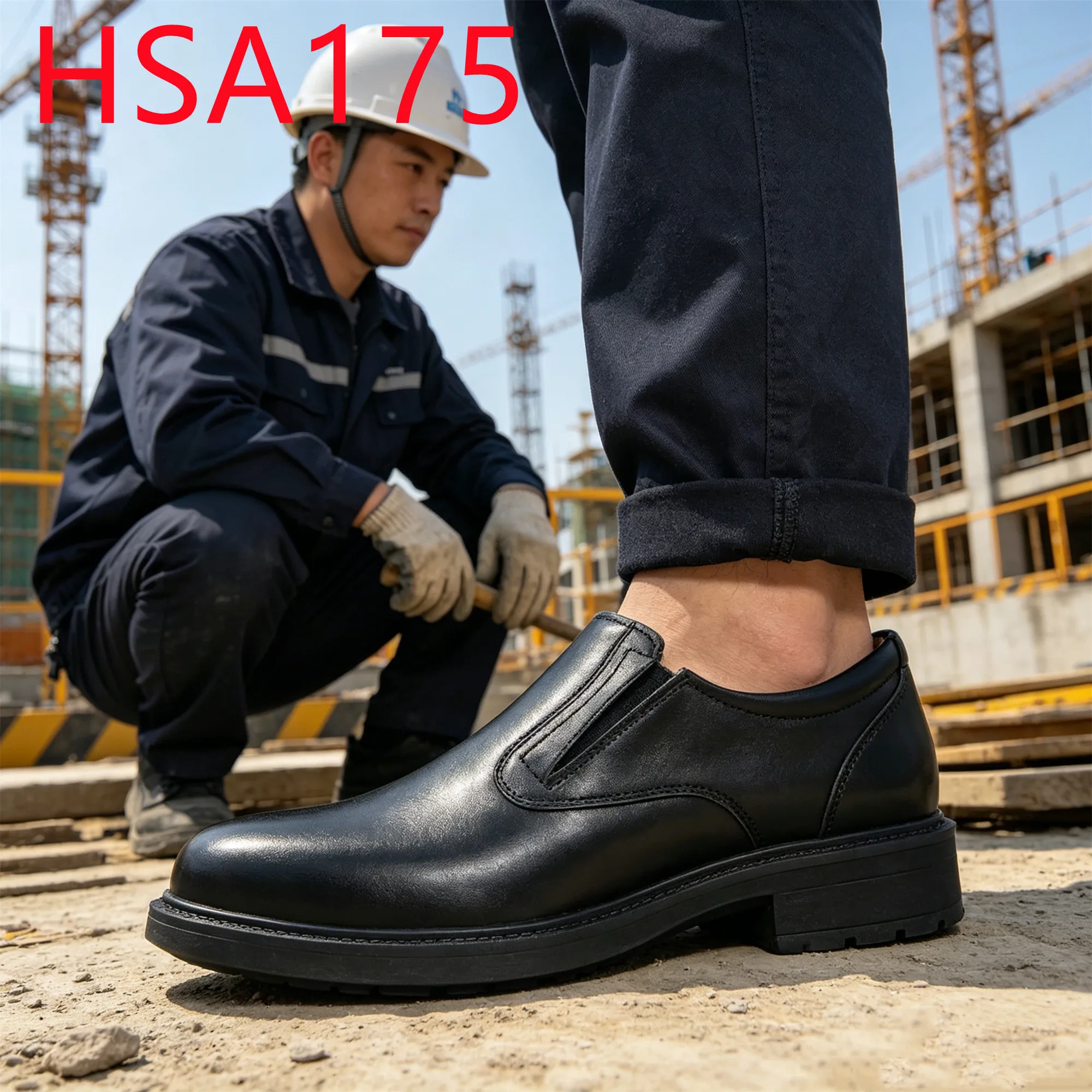 YYR,Site Inspection Manager Safety Shoes with Full Grain Leather Upper Production Line Steel Toe Insert Security Footwear HSA175