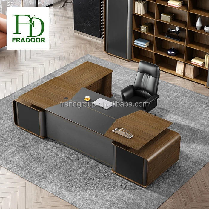 中国工場供給ガラストップ高光沢湾曲ラウンドエッジオフィス家具