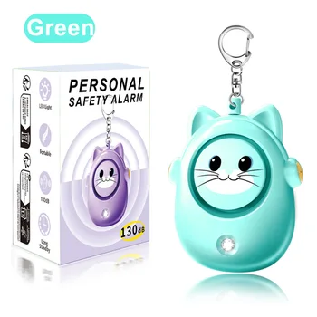 New Kitty Style 130DB LED Portable Emergency Self Defense Security Safety Alarm Keychain Personal Alarm for Women Children Elder