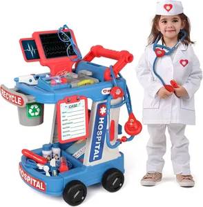 EPT Pretend Play Preschool Unisex Kids Doctor Table Trolley Play Set Medical Play Set Kids Game Doctor Toys