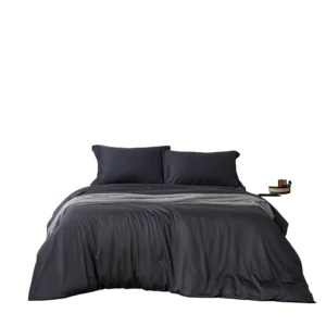 Black Soft Smooth Natural Bamboo Duvet Cover Set