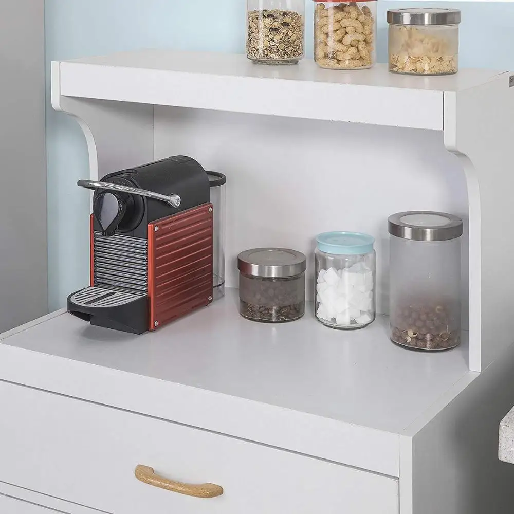 Кухонная Тележка для хранения полка микроволновой печи шкаф буфет на колесах