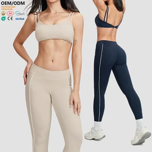 XW-EWX5079-1Stylish Double Strap Custom Workout Breathable Comfortable Activewear Fitness Casual Chest Pad Yoga Sports Bra