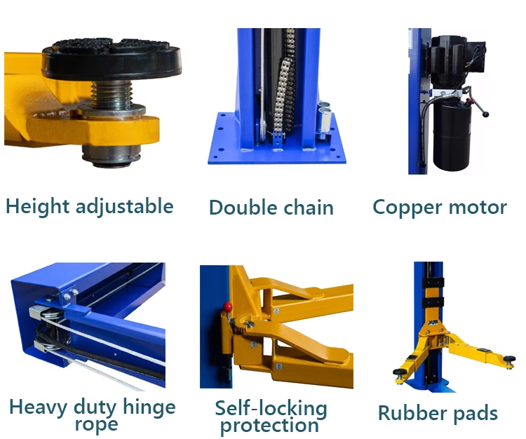 High Quality Mobile Hydraulic 2 Pole Post Car Lift Clear Floor Two Post Car Lift 4000kg For