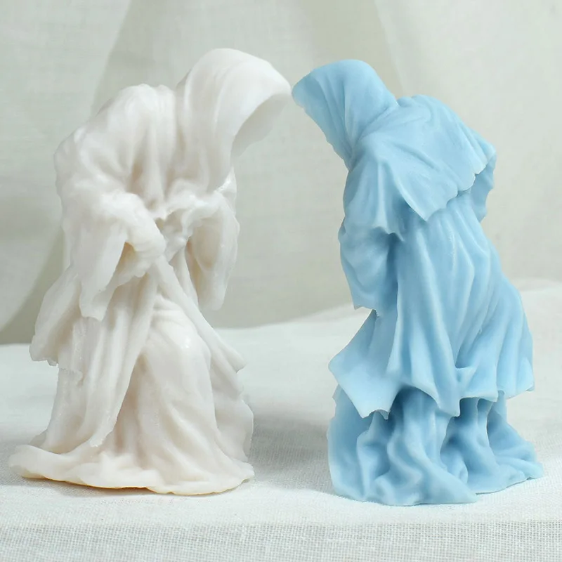 Mysterious Knight Designed Eco-Friendly Silicone Molds Irregular Shape for Human Character Candle Plaster Figures Cake