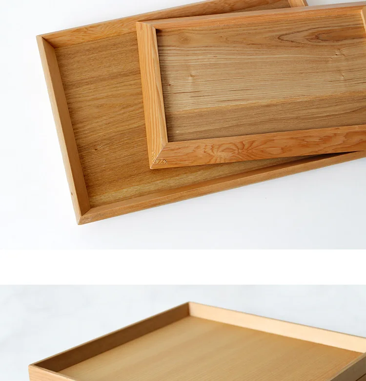 Wholesale Custom Hemlock Wood Polished Serving Tray Rectangle Modern Design for Home Hotel Restaurant Party Use Food Fruit Bread