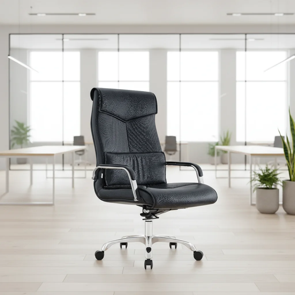 Modern Ergonomic Leather Executive Office Task Chair with Adjustable Height 6