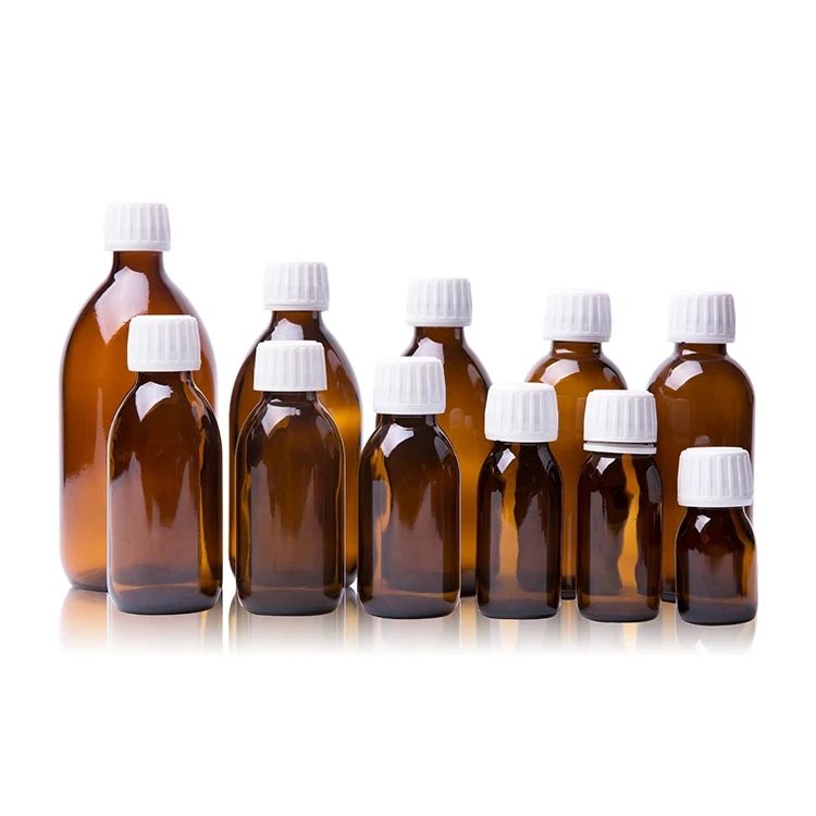 Cough Syrup 30ml 60ml 100ml 150ml 200ml 250ml Amber Round