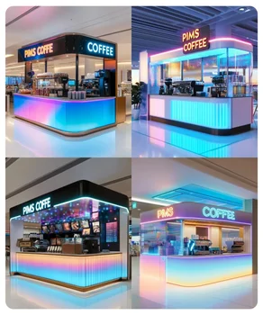 Custom Eco-Friendly Modern Furniture for Ice Cream Shops Pubs Coffee Bars & Nightclubs; Durable LED-Accentuated Showcases