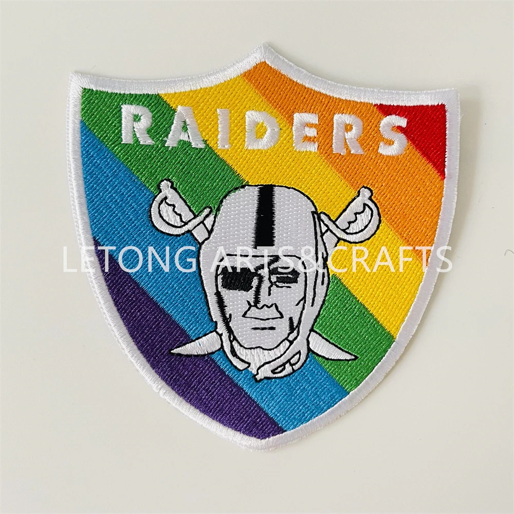 custom raiders shield embroidered patch nfl