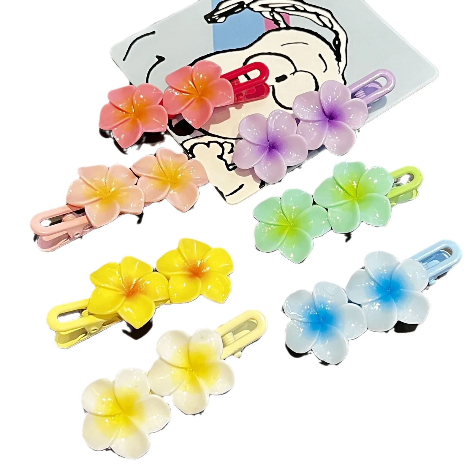 Красочные яичные цветы овальные волны Утконос зажим для детей весна лето новая стильная симпатичная многоцветная заколка волос
