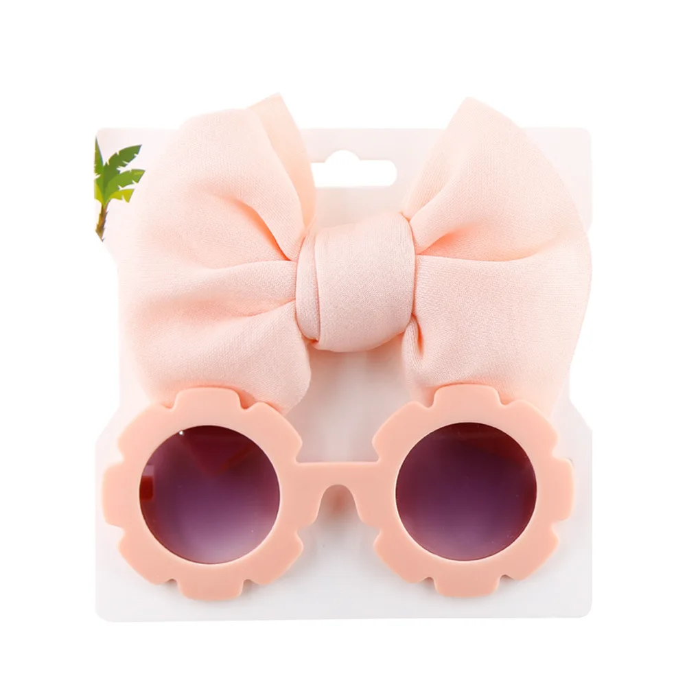 New Fashion Baby Headband Sunglasses Set Big Bow Princess Head Band For ...