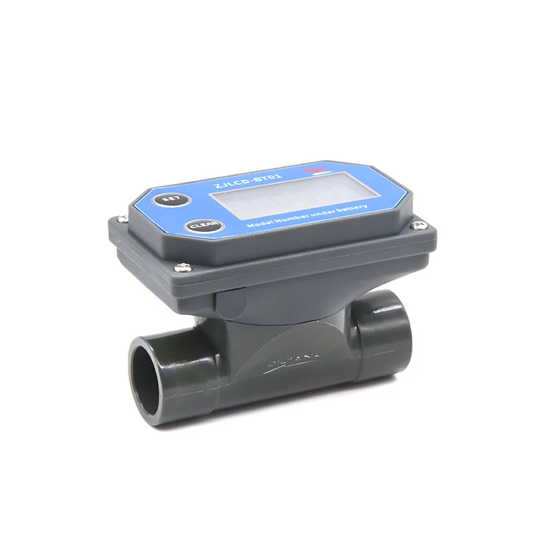Digital Flow Meter Water 5100l/gal/m3/qts Pvc Connection Wireless