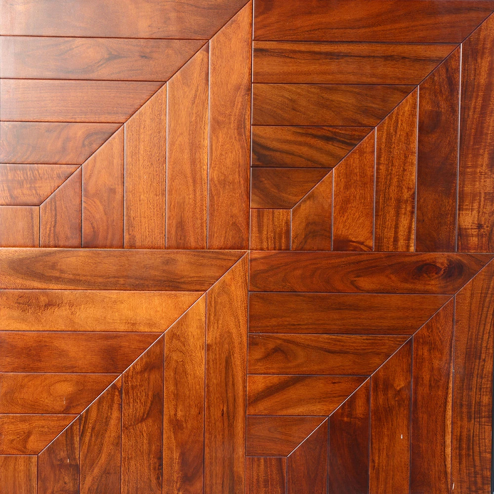 Oak Walnut Maple Jatoba Geometry Design Wood Flooring Patterned Design Wood Flooring Mosaic Parquet Flooring