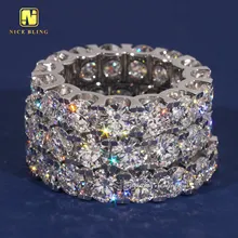 5mm Moissanite Diamond Engagement Rings Classic Lab Diamond Tennis Rings Round Brilliant Silver Moissanite Wedding Bands