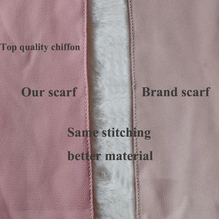 Latest Design High Quality Bubble Chiffon Hijab Fashion Luxury Plain Color Thick Malaysia Head Scarf