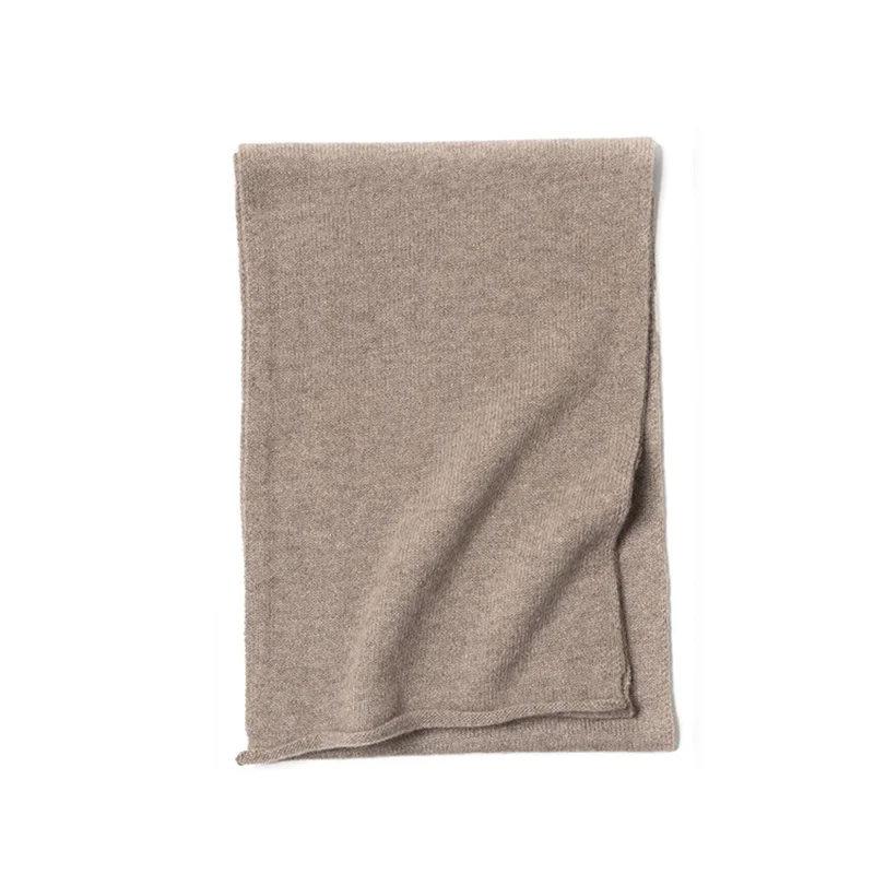 Custom Winter Warm Wool Scarf Mongolian Plain Knit Cashmere Scarf_voghion.com