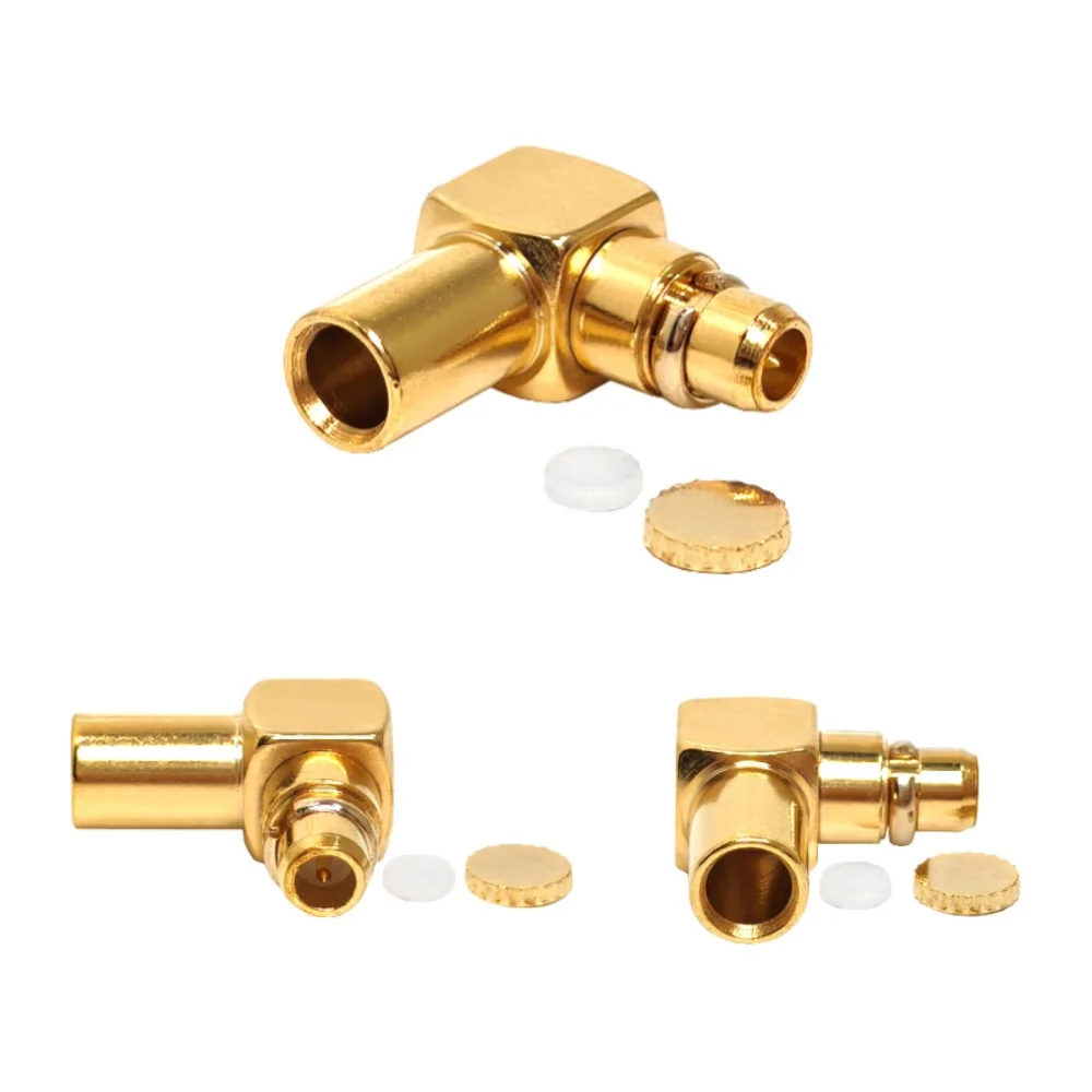 Factory Supply Gold Plated MMCX Male 90 Degrees Right Angle Solder for SS405 RG405 Cable Rf Coaxial Connectors