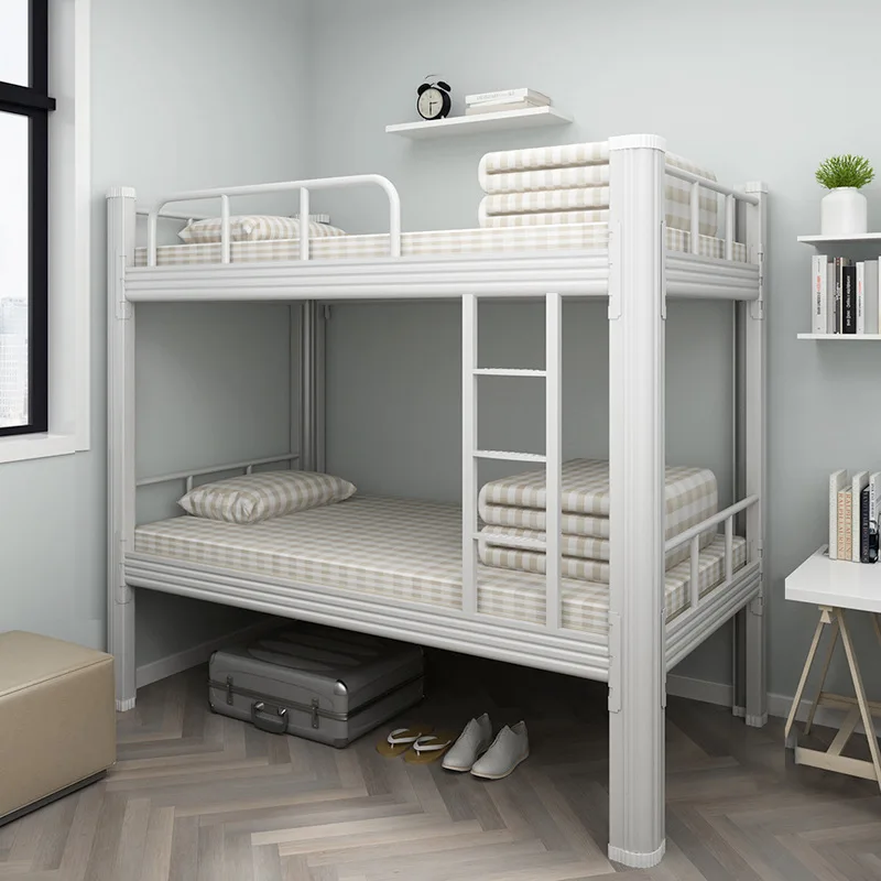 Durable Metal Bunk Bed with Ladder Soft Modern Design for School Dormitory or Home Use Budget-Friendly Option