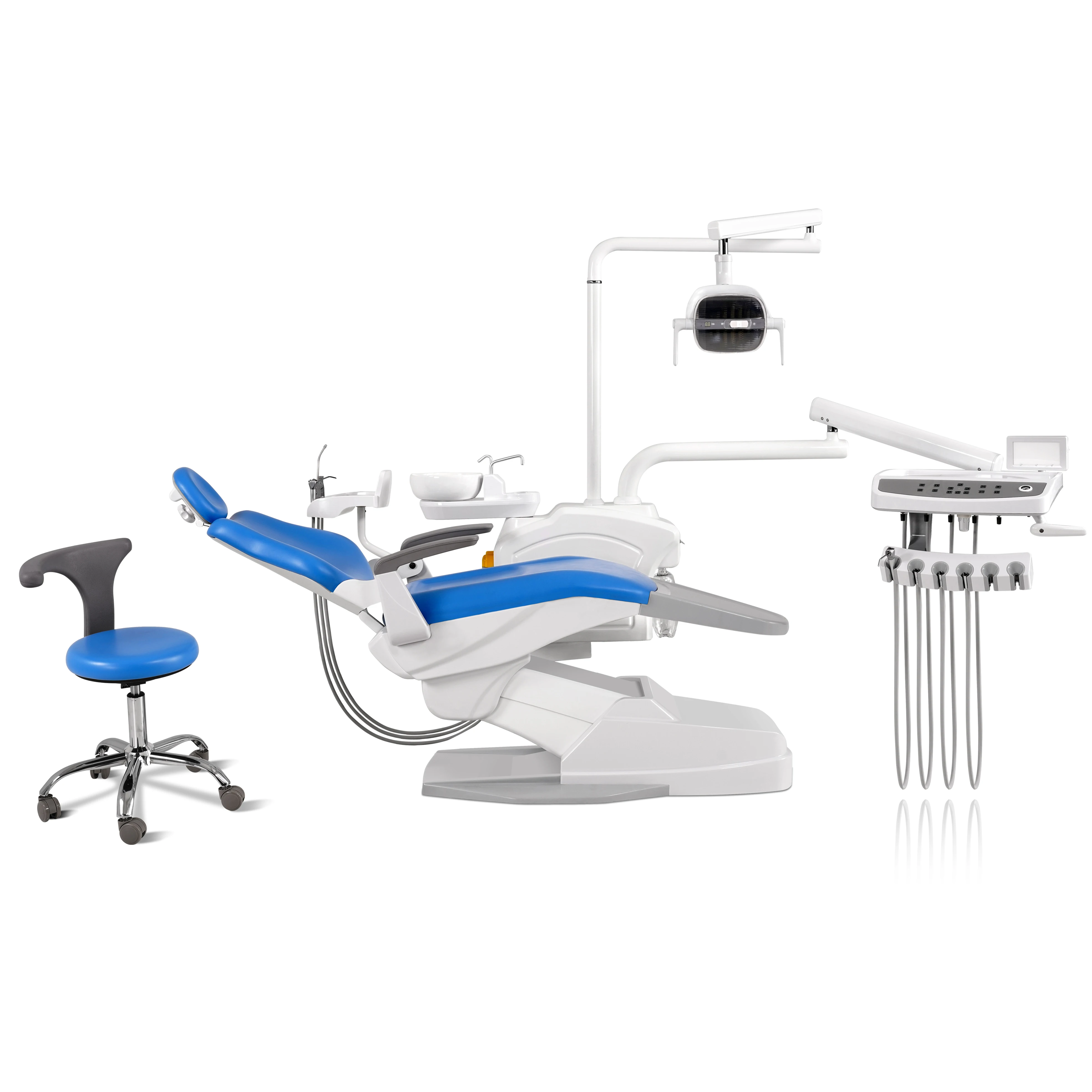 Luxury Orthodontic Dental Chairs With Operating Light Lamp Spittoon And