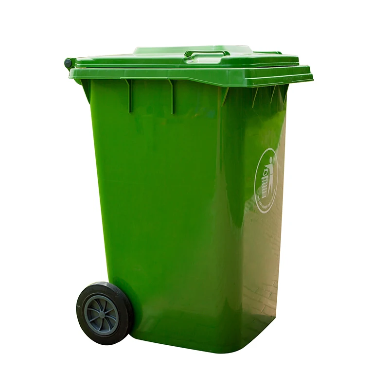 customized logo color street  360/240L hdpe plastic rectangle trash bins waste bin whit wheel