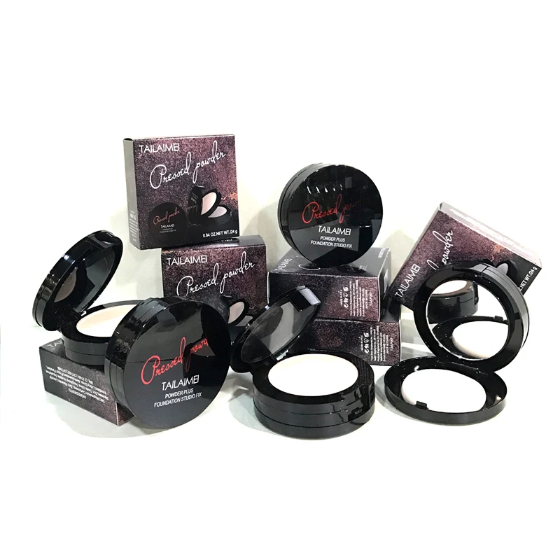 TLM Mineral Base Makeup Compact Powder Puff Face Powders Skin Full Coverage Make up Foundation and Powder Box OEM