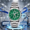 Silver/green