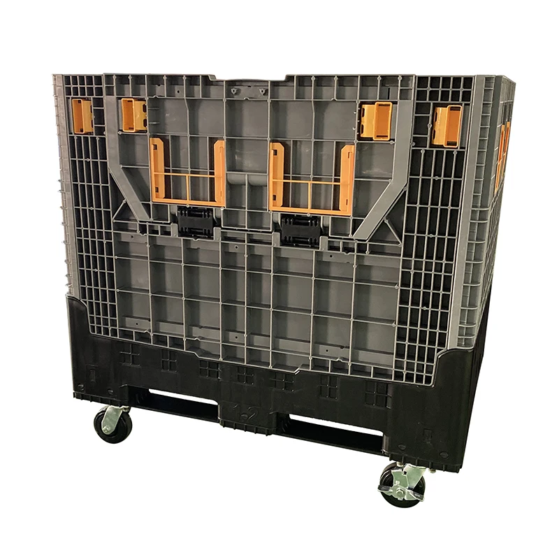 Caja de contenedor de paleta industrial usada China plegable apilable de HDPE/cajas de paleta de plástico para carga