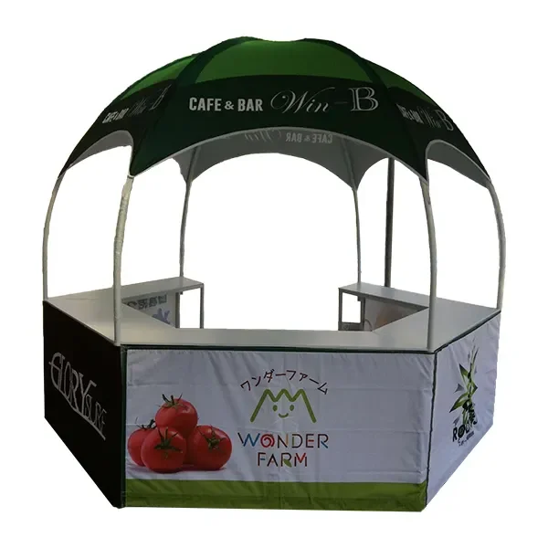 Custom Printed Advertising Booth Stand Promotion Dome Tent Kiosk With Counters for Sales