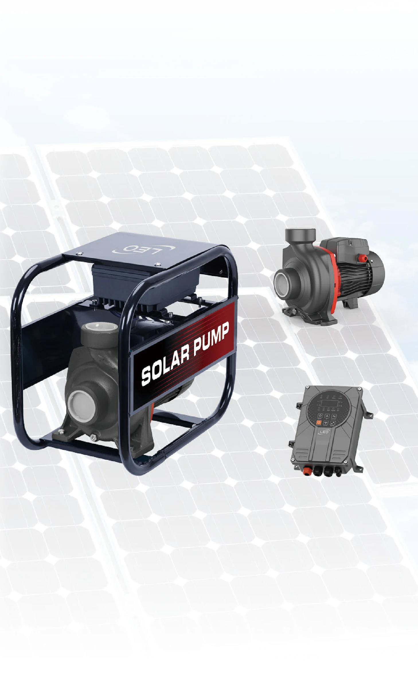 High Efficiency LEO AC DC 2HP Water Pump System with 1500w Solar Power