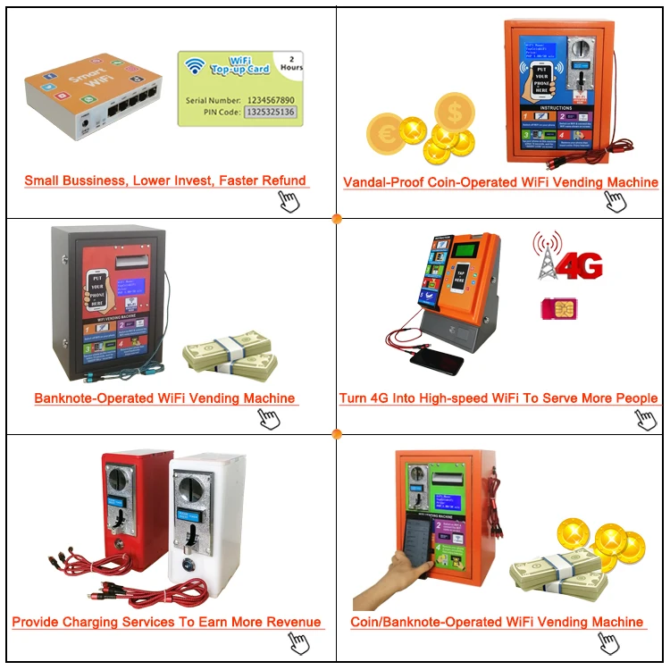 WiFia202 Coin Operated 24 Hours Self-Service Computer Hardware Automatic WiFi Vending Machine
