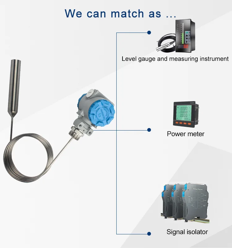 High Accuracy Flange Capillary Armoring Level Transmitter 420ma Rs485