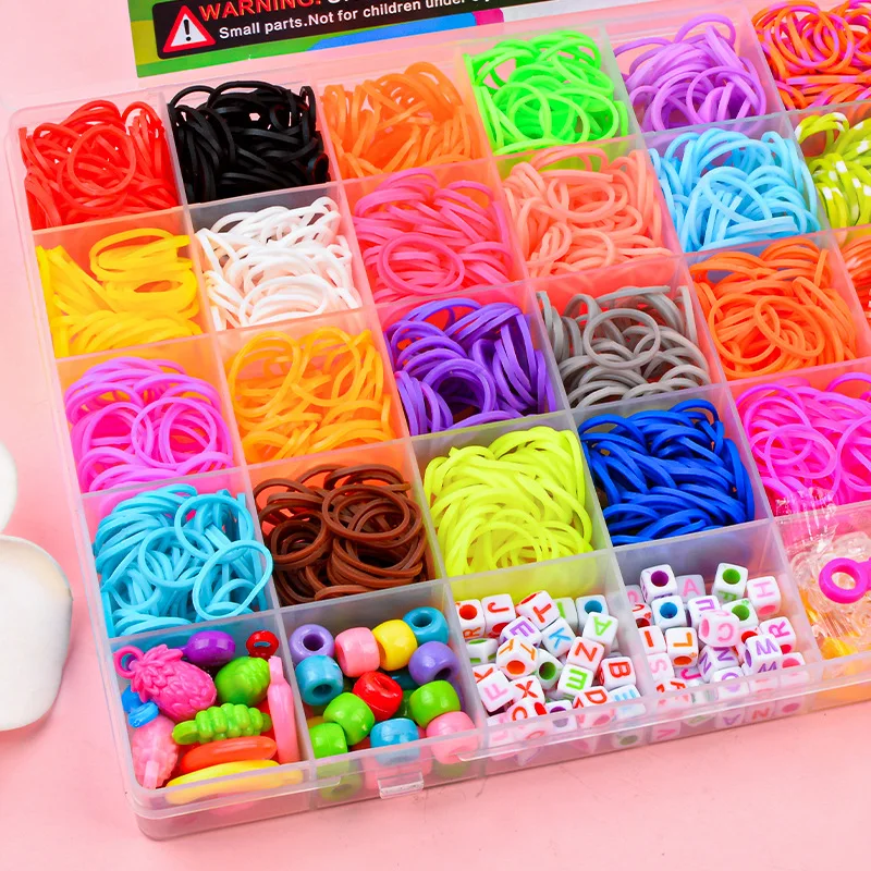 2700pcs 32 Colors Rubber Bands Kids Educational Toy Diy Crafting ...