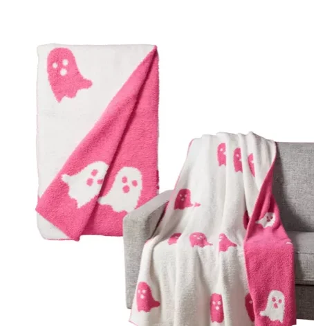 Halloween Carpet Wall Ghost pink Halloween Custom Pink Ghost Blanket