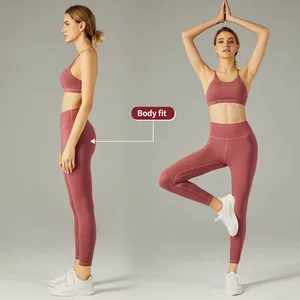 Hot Selling Factory Sexy Yoga Wear Set Sports Bra Leggings Custom Logo