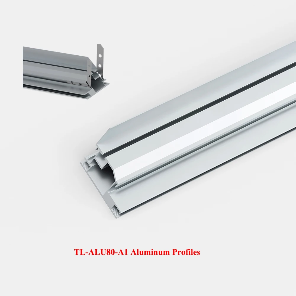Perfiles de aluminio para marcos ajustables delgados, aptos para tela flexible y abatibles, carcasa delgada iluminada con LED