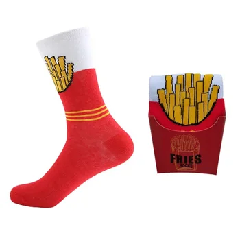 Colorful Design Food Cotton Cute Socks Novelty Gift socks French Fry Socks