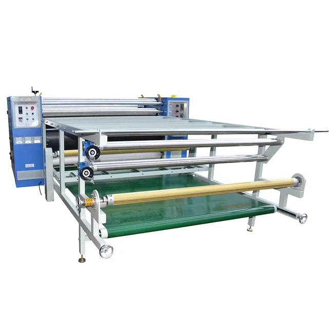 High production Oil heating digital printing sports jersey piece upper feeding table rotary heat transfer calander