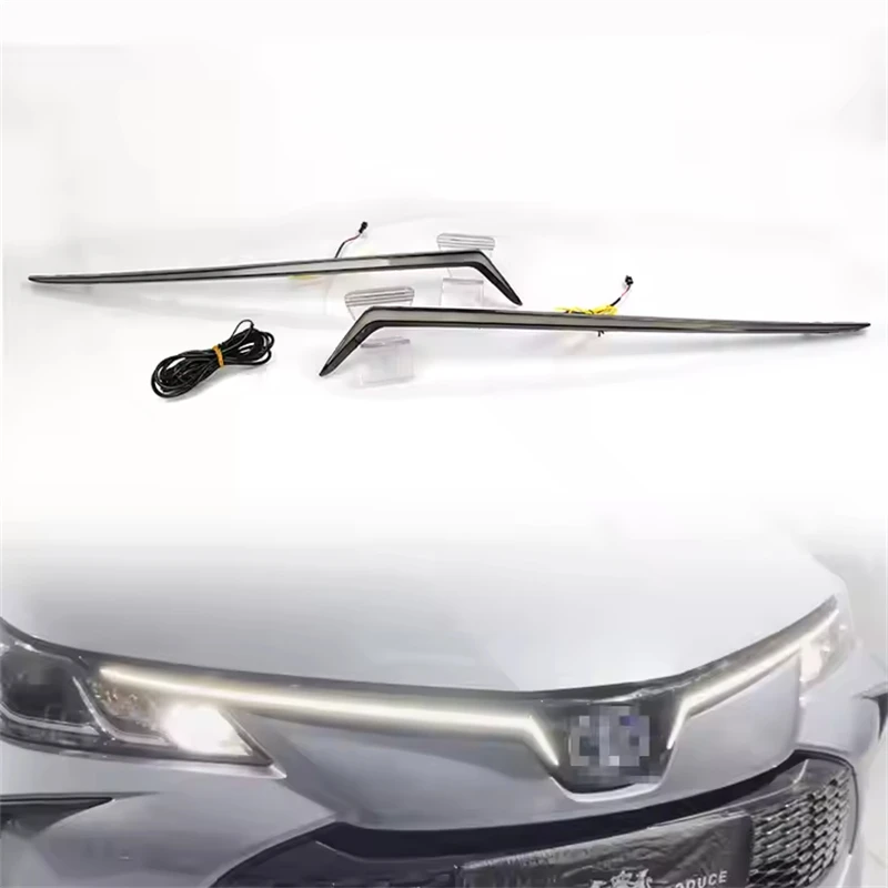 Front Led Grille Center Light DRL for Toyota corolla 2019 2020 - 2024 Daytime Running Hood Lights Turn Signal Grill Strip Lamp