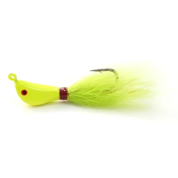 Cheery Hot Sale 10g 3/8oz Holographic Bucktail Jig Kit Blackfish Tog Bucktails Crab Lead Sinker Black Nickel Hook Fishing Lure – Metal Jig – view 4