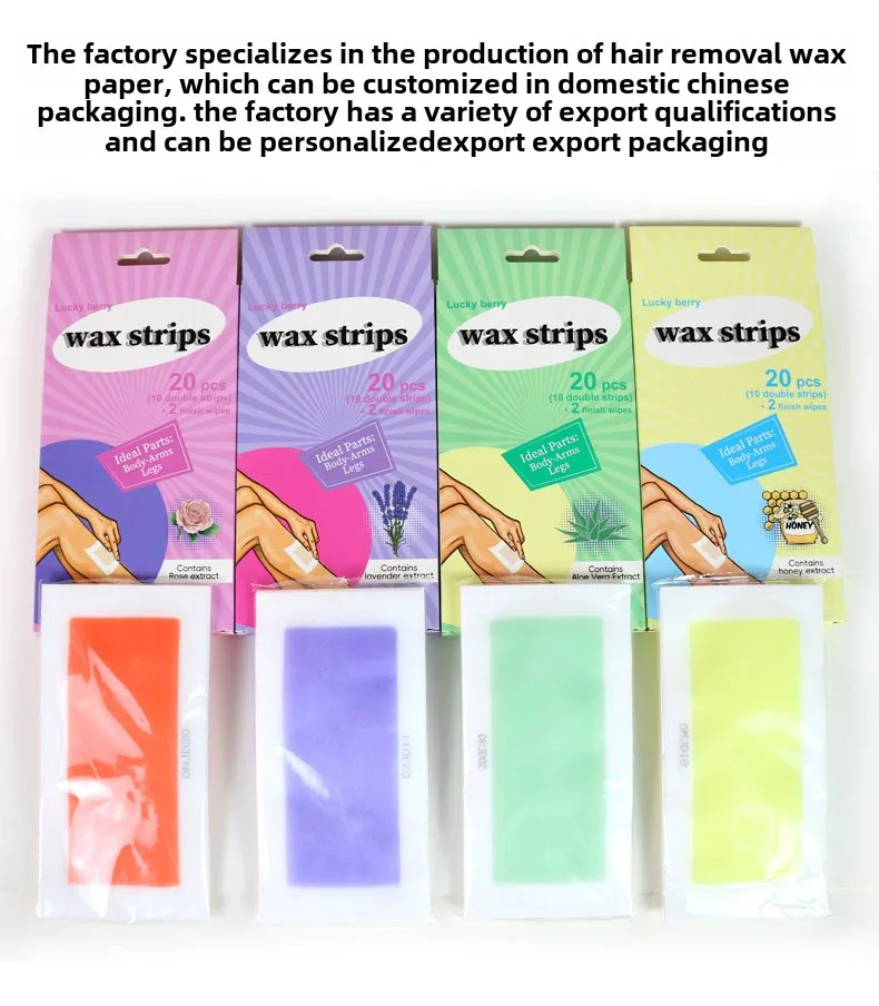 Convenient Use Oem All Skin Types Wax Strips Body Arm Armpit Leg Bikini Line Face Hair Removal Wax Strips Paper