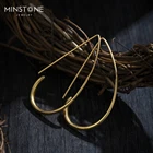 Jewelry Gold MINSTONE Jewelry 18K Real Gold Solid Brass Metal Fashion Earrings