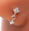 Silver Gold flower heart dangle
