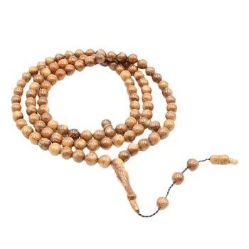 KUKA 99 Round Wood Beads Fashion Jewelry Simple High Polished Muslim Prayer Rosary For Men And Women Wholesale Gift Jewelry