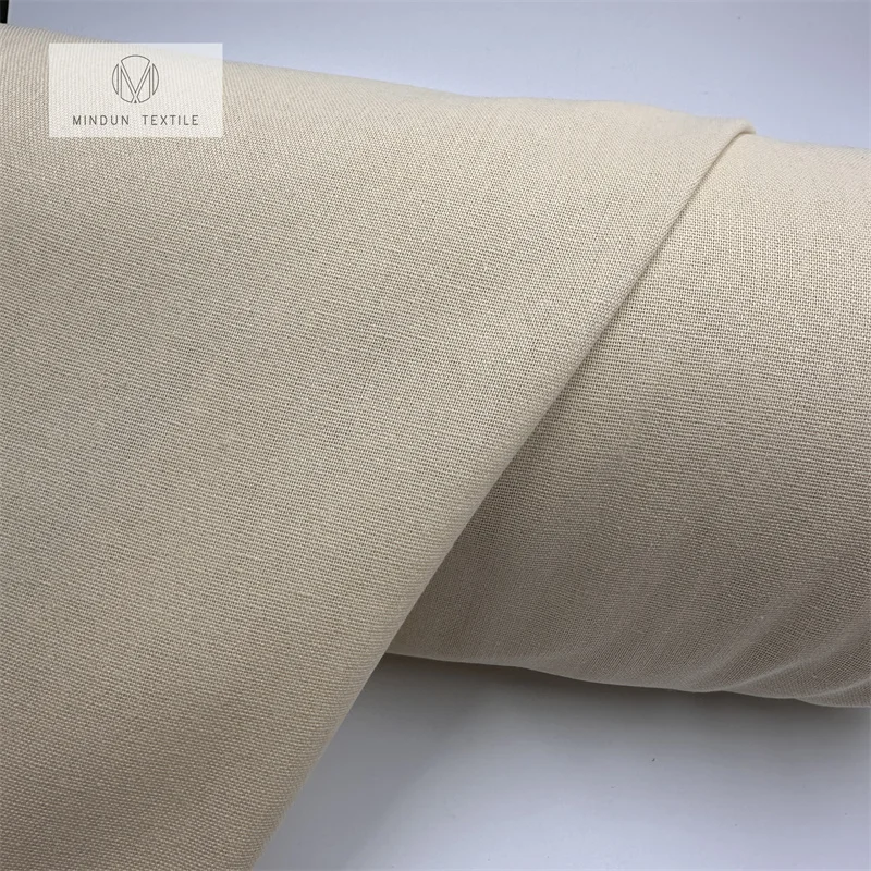 Mindun Bulk Wholesale Medium Spring Linen Polyester Natural Dress Shirting Blended Fabric by the Yard for Clothing