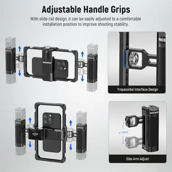 NEEWER Upgraded Phone Rig Vlogging Kit, Video Stabilizer with Dual Handle, Wireless Mic Clip Slot for Tiktok/YouTube detail image