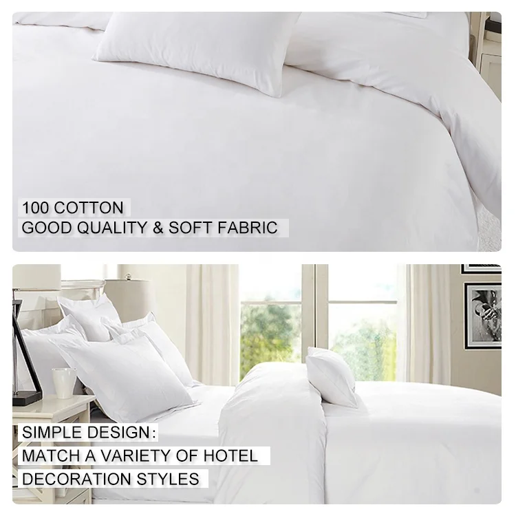 One Stop Wholesale 100% Cotton 300T 400T Bed Sheet Duvet Cover Pillow Case 4 Pcs Bedding Set for Hotel