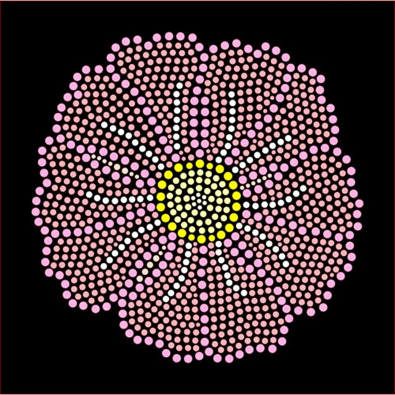 Free sample Custom hotfix rhinestone transfer pattern bling iron on transfer flower